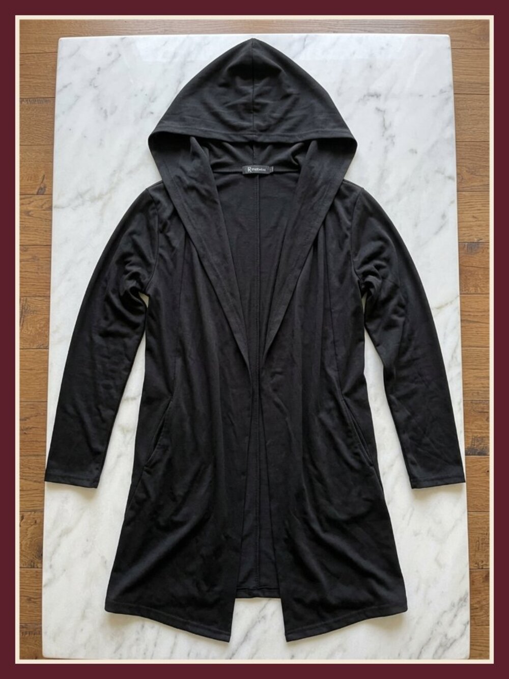 Men's Open Front Long Cardigan Hooded Sweater Lightweight Pockets